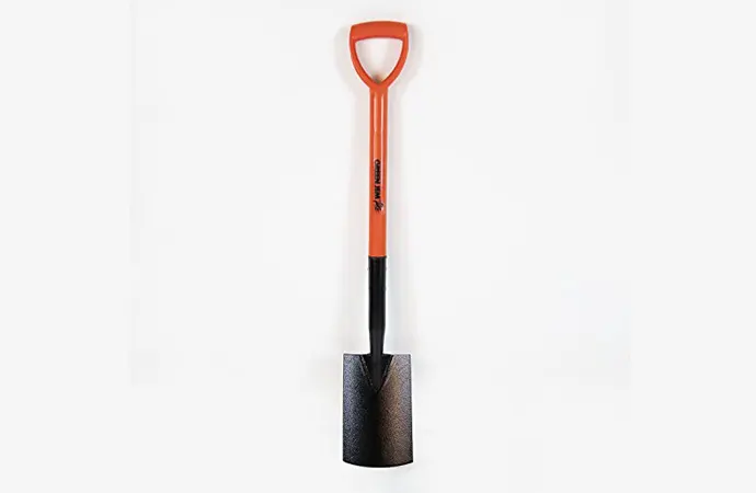 A border spade shovel is characterized by its flat, narrow blade and shorter handle -- suitable for smaller gardens.