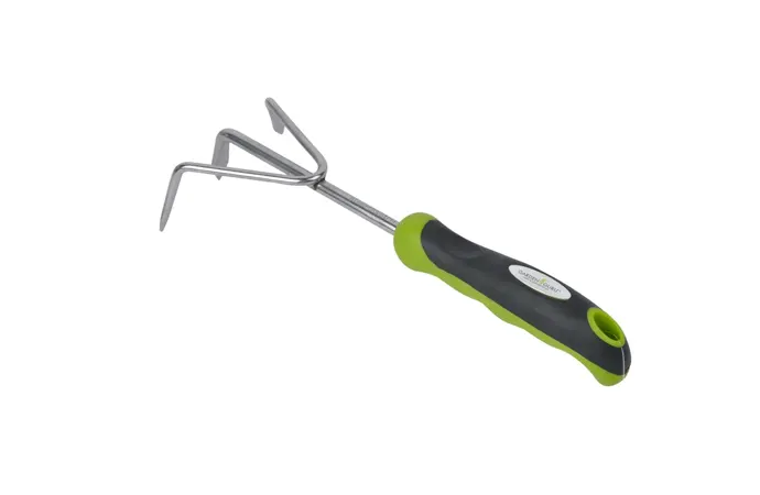 Hand-held Cultivator; Sometimes called “gardening claws”, this tiny fork looks and works like a small rake.