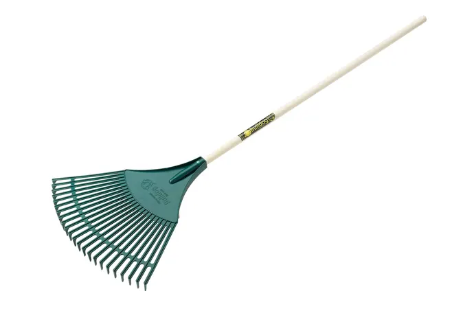 Leaf rakes are usually built with more lightweight material than other kinds of rakes.